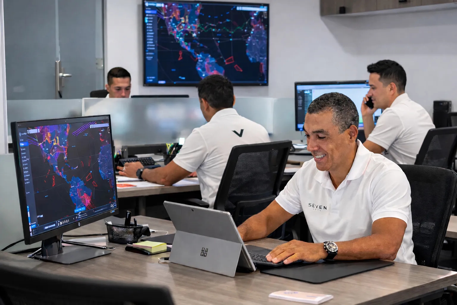 Aviation operations scene representing trip support coordination
